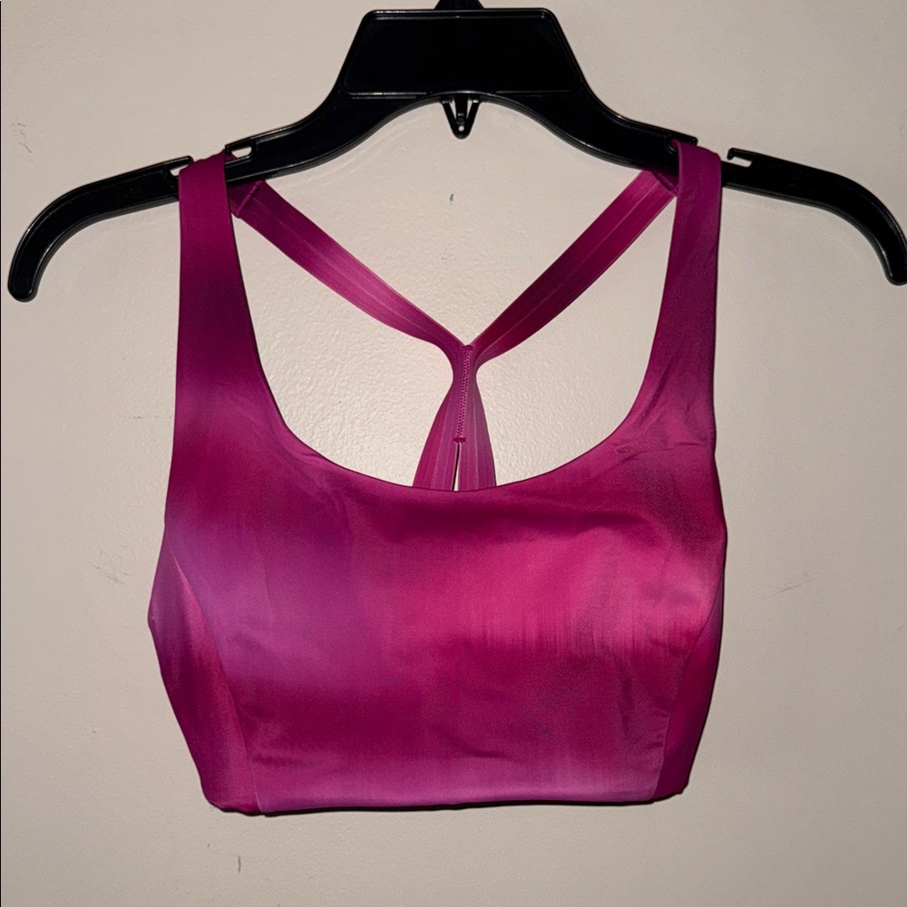Athleta Pink Sports Bra with Crossback